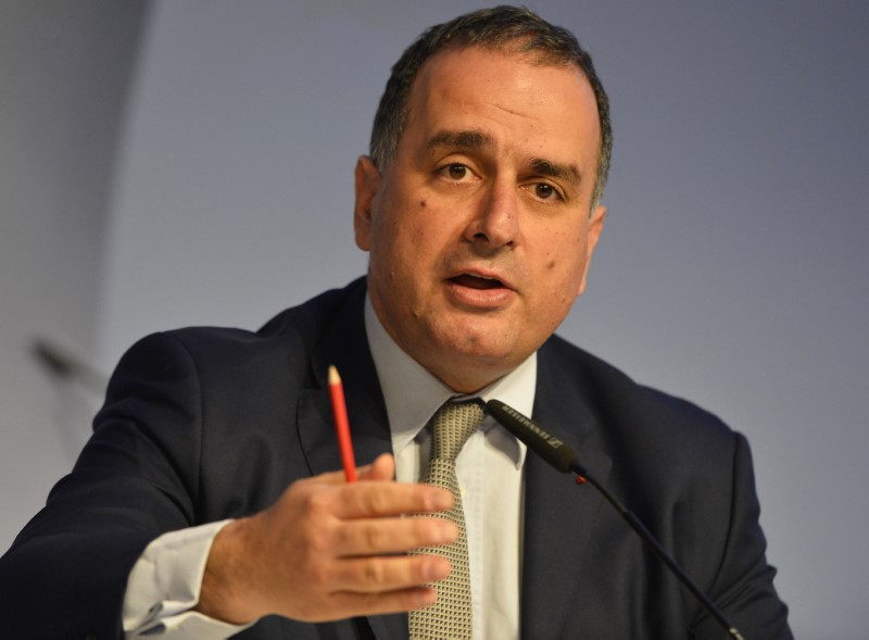 © Reuters. Airbus Group Chief Strategу & Marketing Officer Marwan Lahoud speaks during a news conference on the aerospace group's annual results, in London
